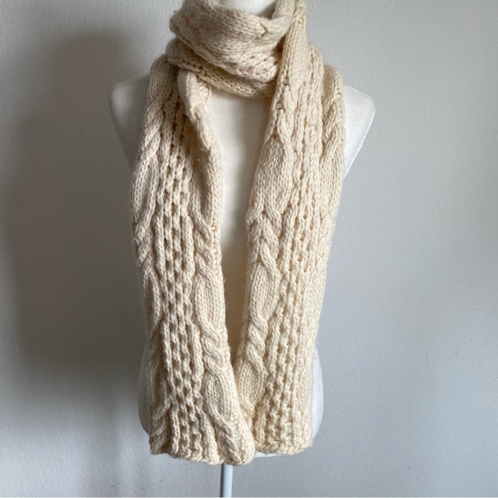 Nine West Cream Cable Knit Scarf